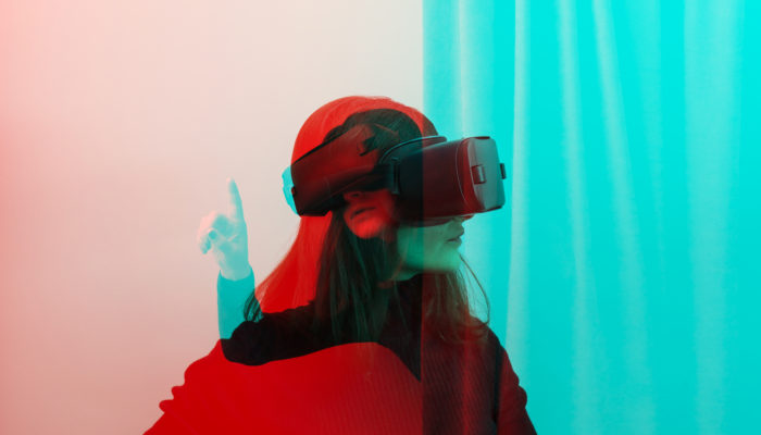 Woman wearing VR Glasses Woman wearing VR Glasses